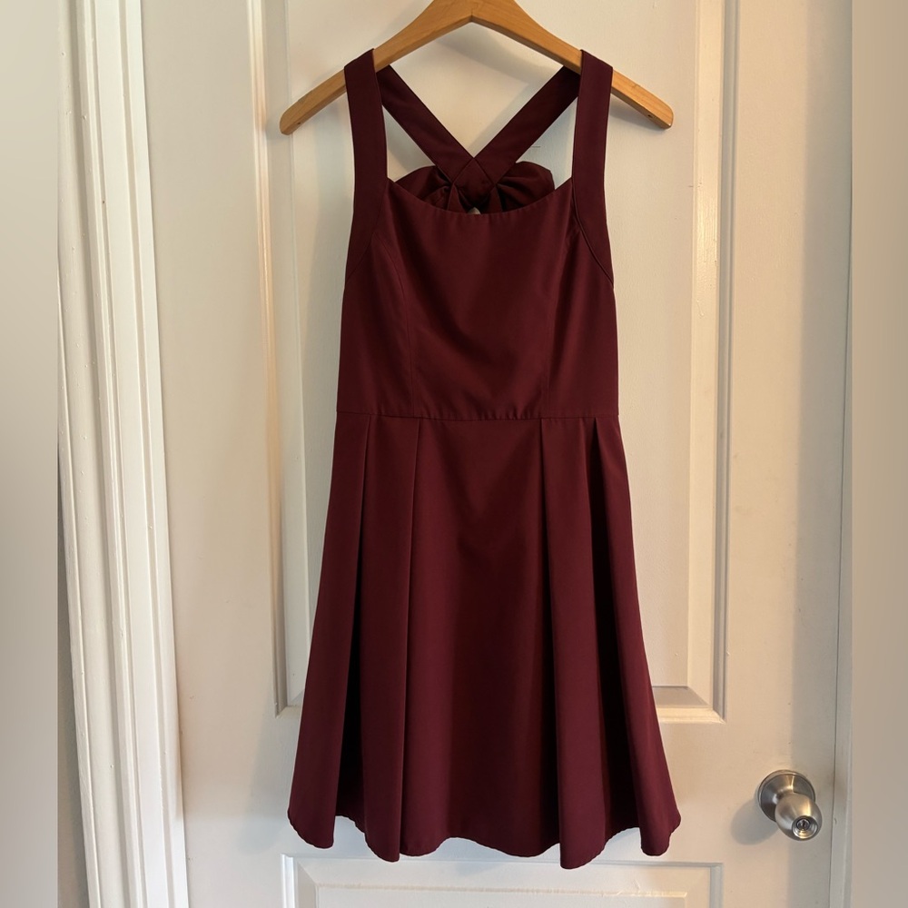 Elegant Burgundy Mini Dress